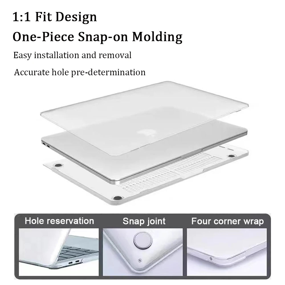 Clear Hard Shell Case for MacBook Pro with Keyboard Cover & Screen Protector
