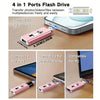 4-in-1 Portable Flash Drive – USB-C, Lightning & USB-A for iPhone, iPad, Android & PC