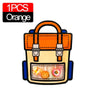 An orange cartoon backpack designed for party favors or goodie bags.