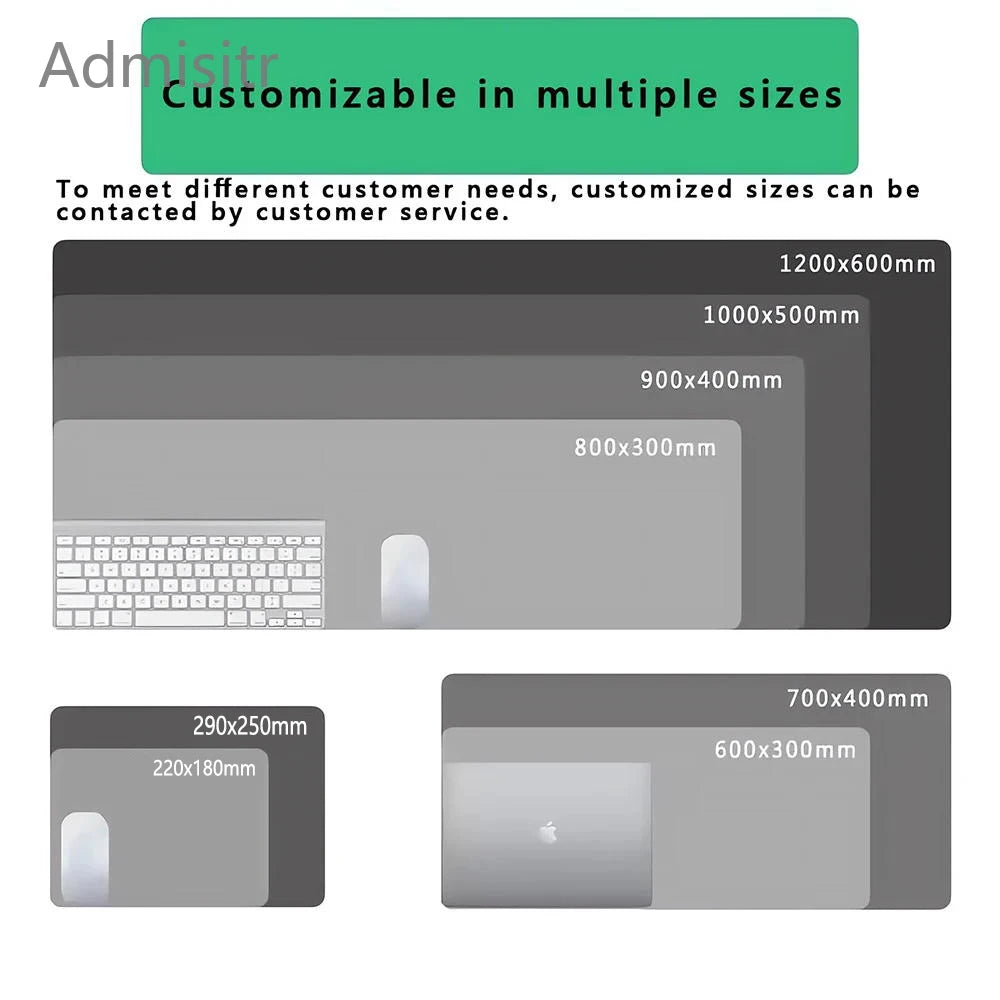 Large Abstract Desk Mat with Stitched Edges