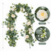 Artificial Eucalyptus Garland with White Roses