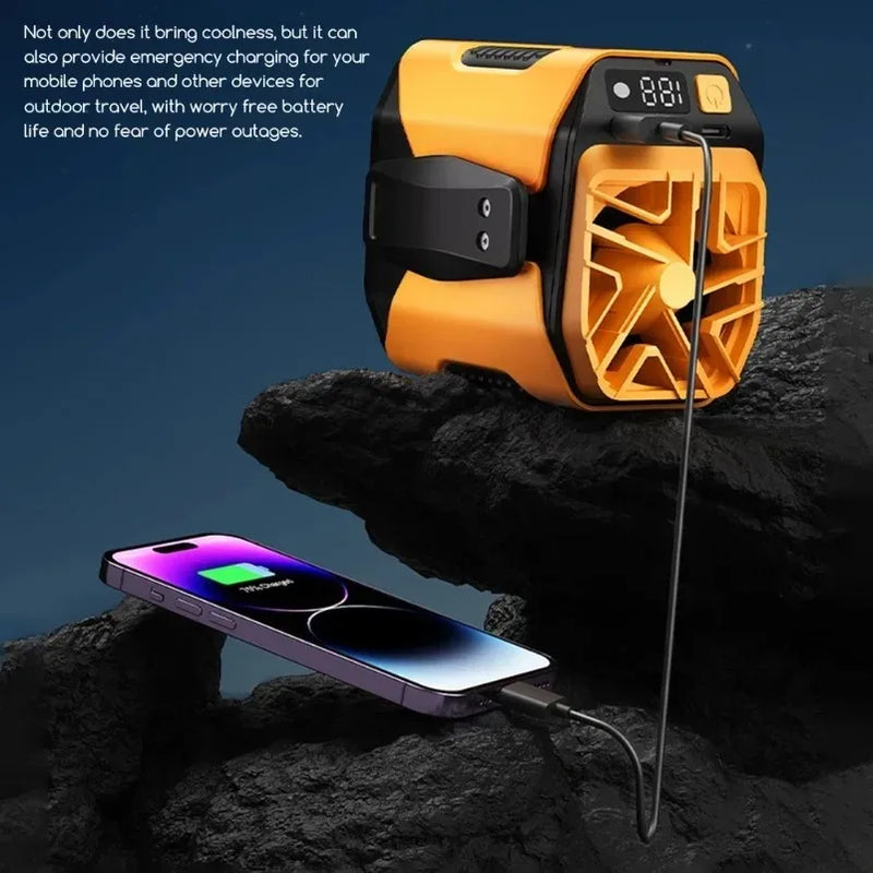 Rechargeable Hands-Free Waist Fan with Power Bank