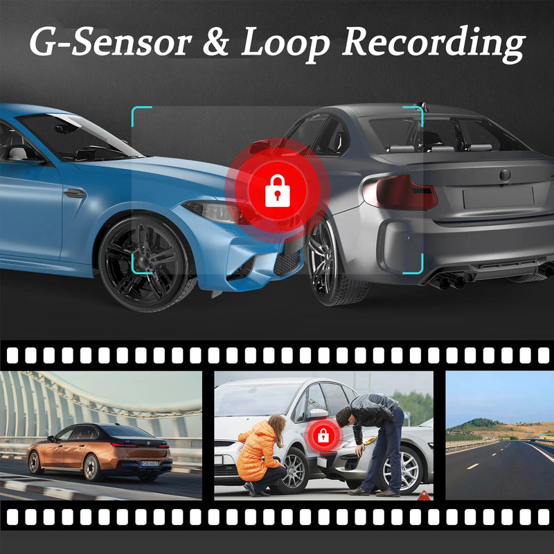 Dual Lens Car Dash Camera with Night Vision