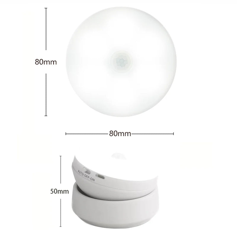 Luz Nocturna LED Recargable con Sensor de Movimiento