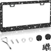 Crystal Rhinestone License Plate Frame with Screw Caps