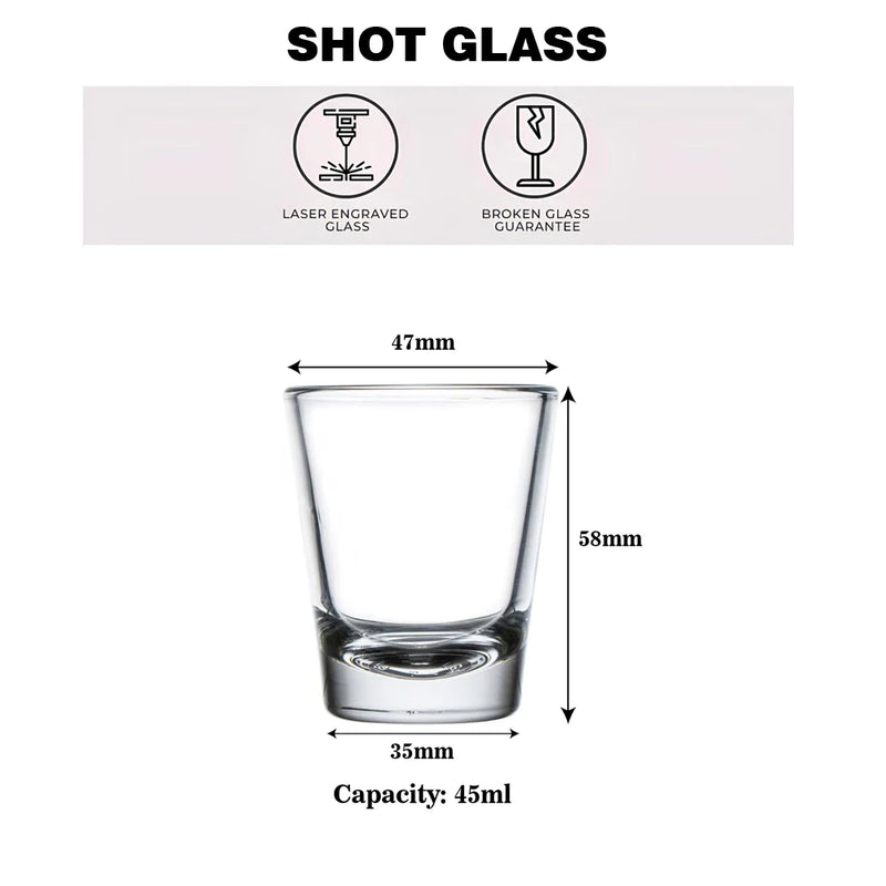 Personalized 45ml Wedding Shot Glasses