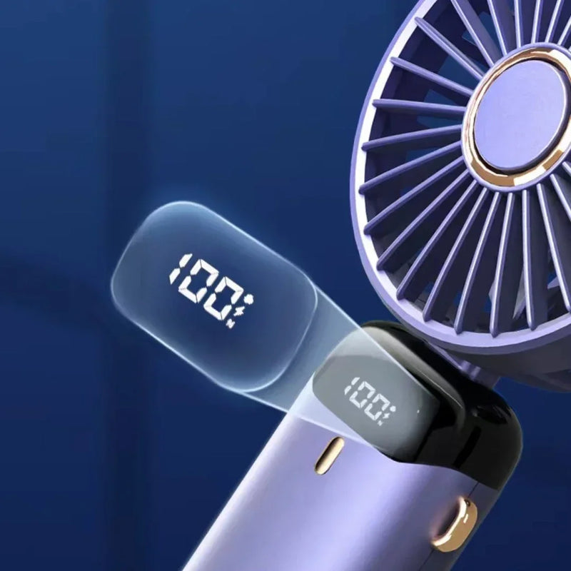 Portable Rechargeable Handheld Fan with Digital Display