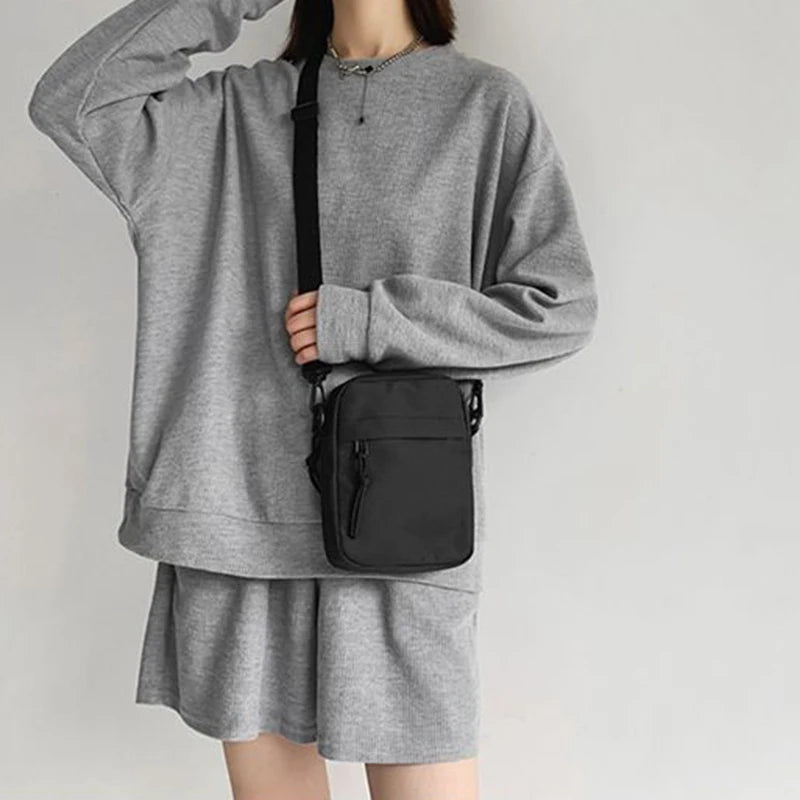 Minimalist Solid Color Crossbody Sling Bag for Men and Women