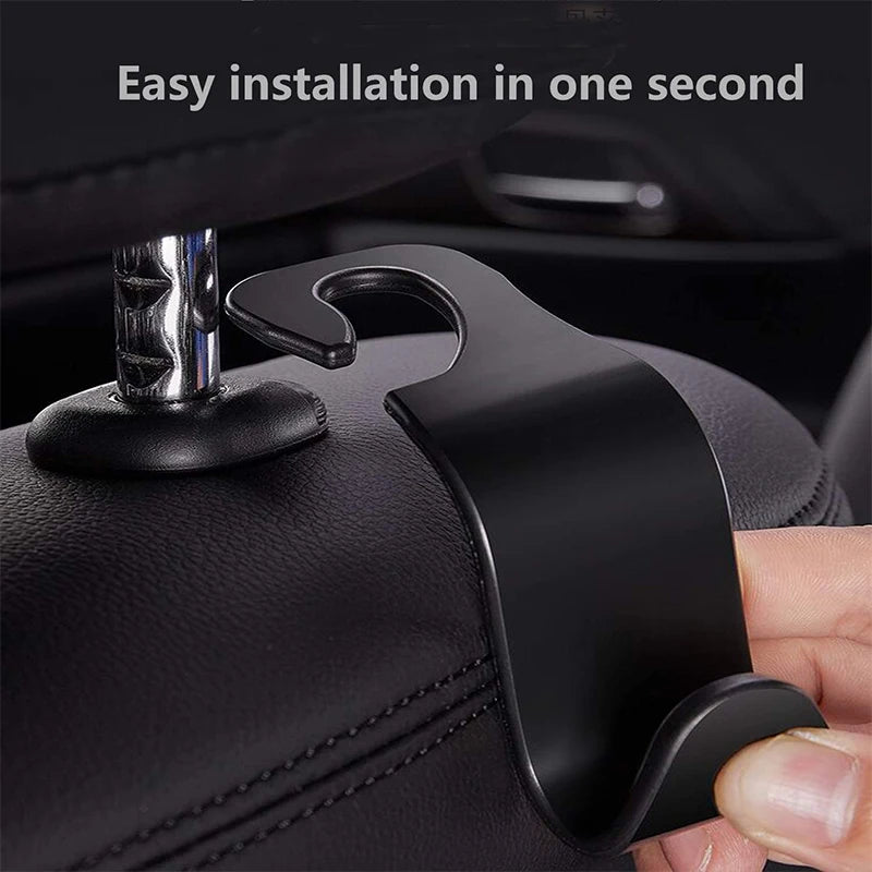 Car Seat Back Hooks with Headrest Hanger for Organizing Bags and Groceries