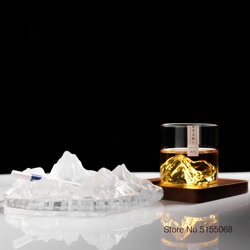 3D Mountain Whiskey Glass