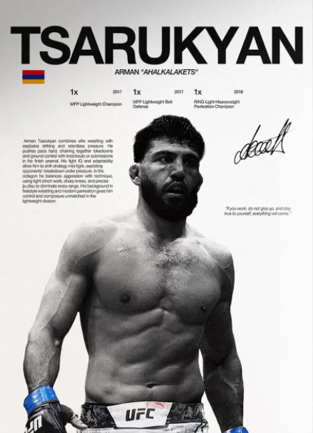 UFC Fighter Canvas Wall Art - MMA Boxing Poster for Gym & Man Cave Decor