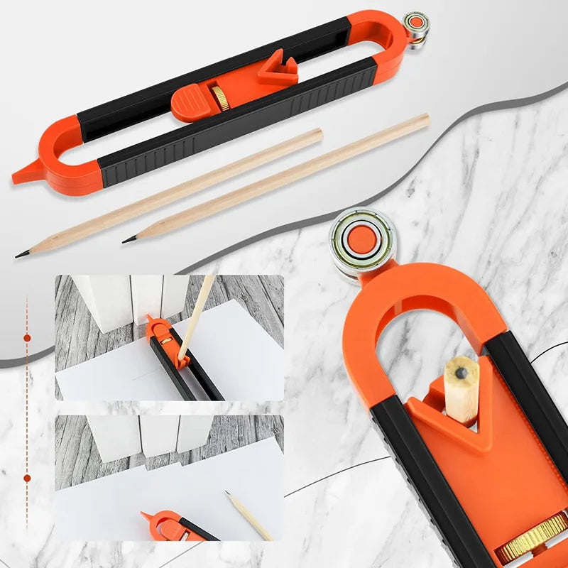 Contour Scribing Ruler with Lock for Precise Woodworking