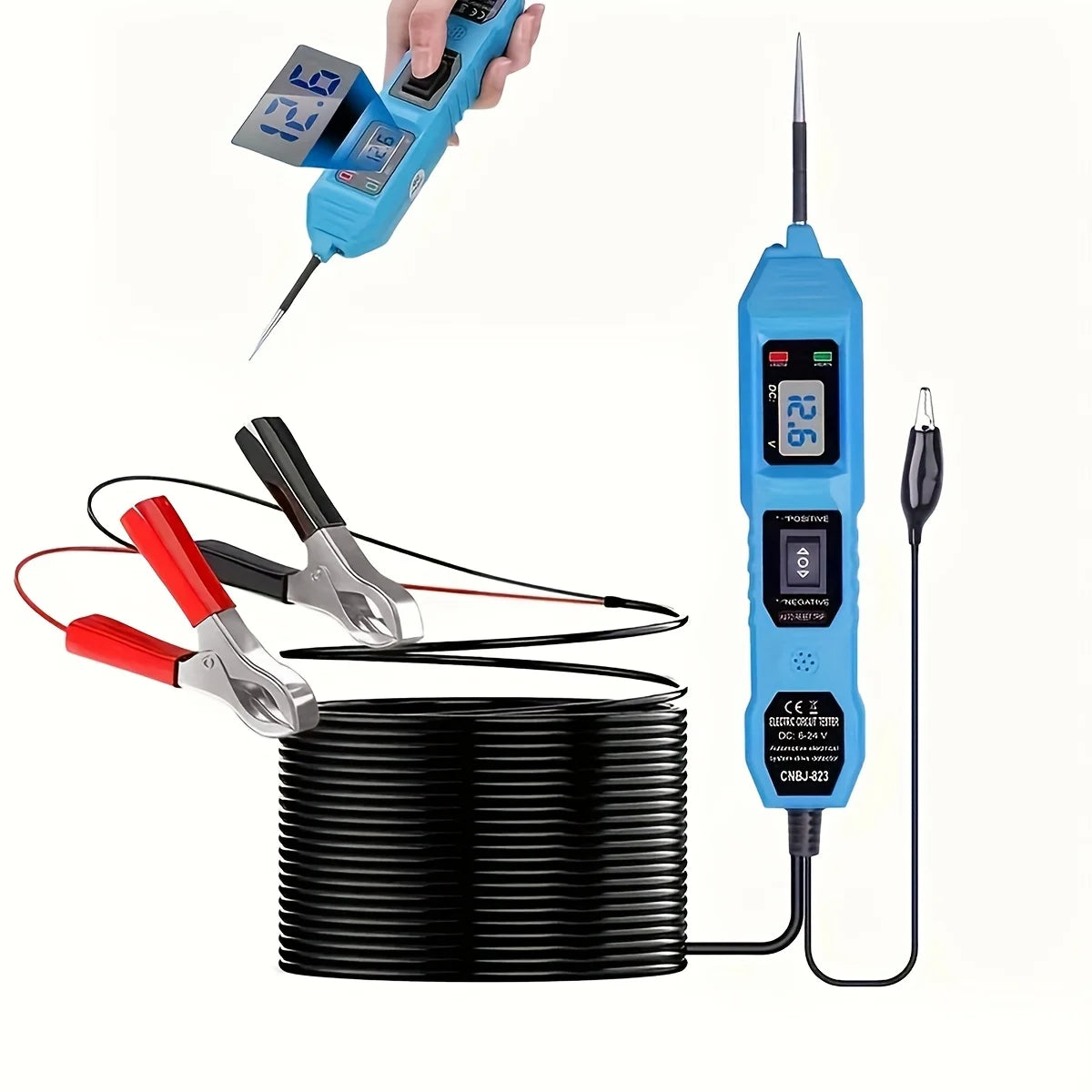12V-24V Car Power Circuit Tester with Digital Display