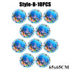 A set of 10 blue circular inflatable baby water play mats for sensory development.