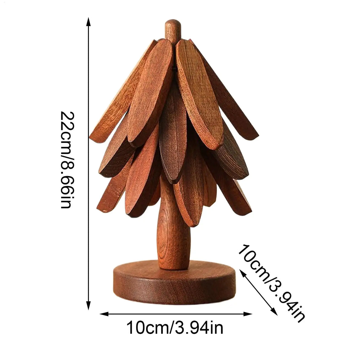 Holz-Untersetzer-Set mit überlappenden Blättern für Hitzebeständigkeit.