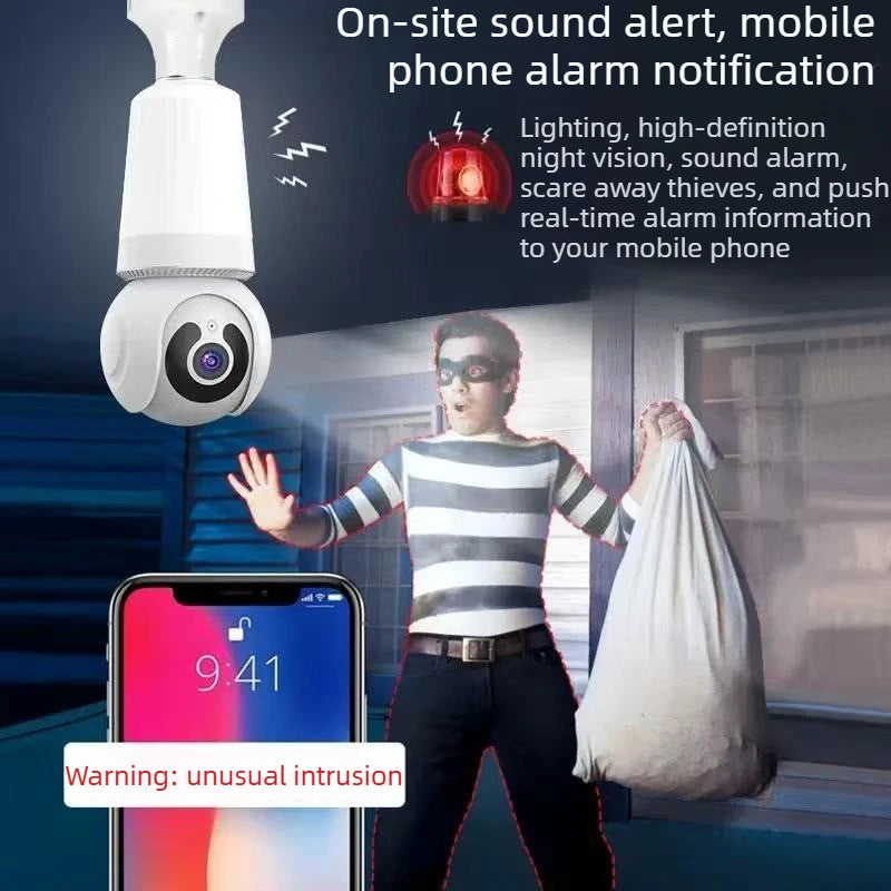 Smart Bulb Security Camera with Night Vision