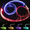 LED fiber optic dance whip with 360 degree swivel creating colorful light trails.