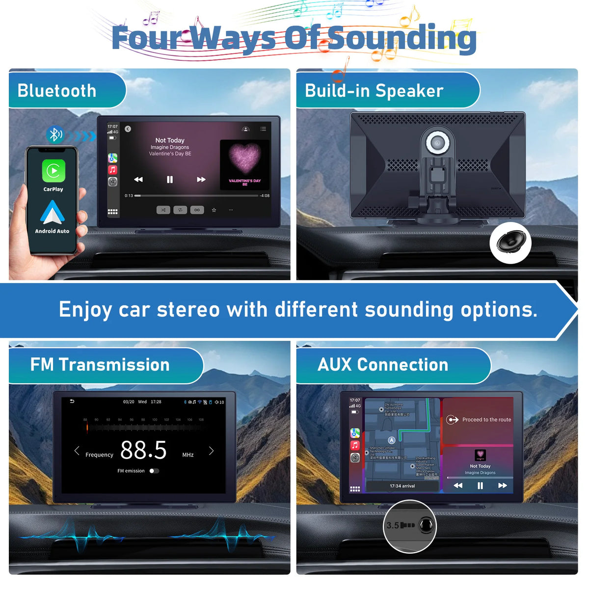 Écran Sans Fil CarPlay & Android Auto de 9 Pouces