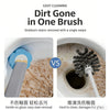 A disposable toilet brush set showing a comparison of cleaning effectiveness on a glazed surface.