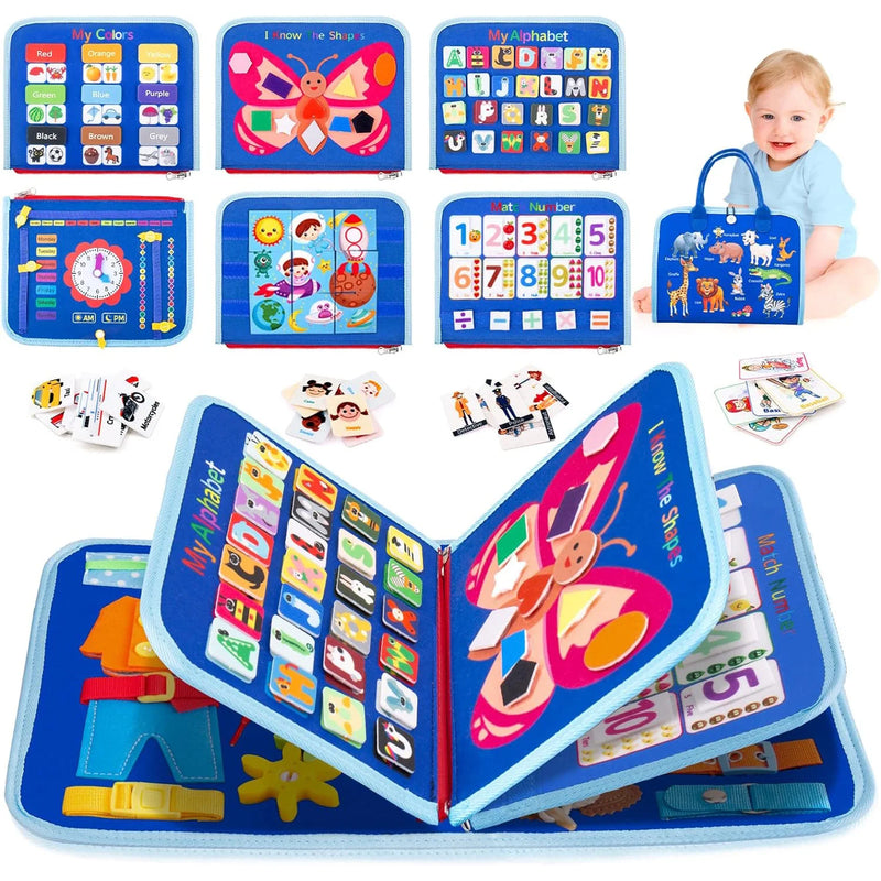 Montessori Busy Board for Toddlers - Sensory Learning & Fine Motor Skills