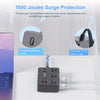 Ultra-Slim Flat Power Strip with 6 Outlets and 4 USB Ports