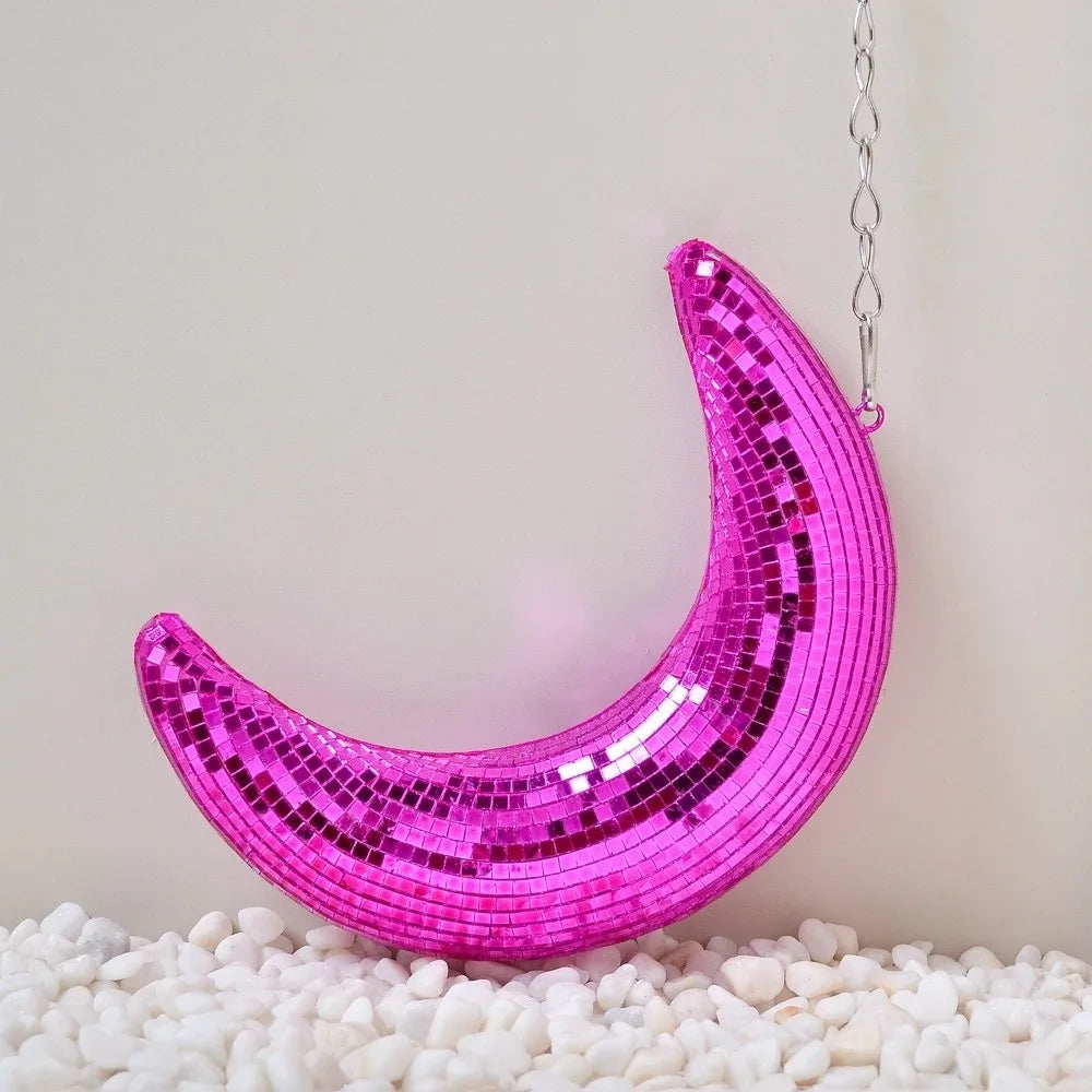 Handcrafted Glass Crescent Moon Hanging Decoration