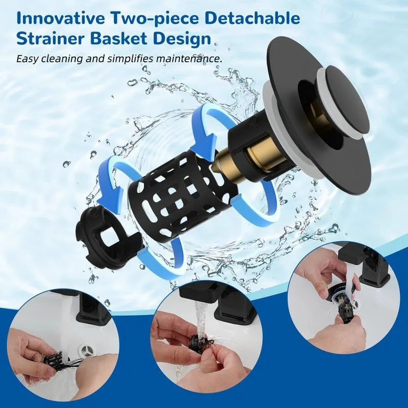 Universal Stainless Steel Sink Drain Filter with Spring-Loaded Stopper