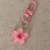 Transparent Floral Keychain with D-Buckle Charm