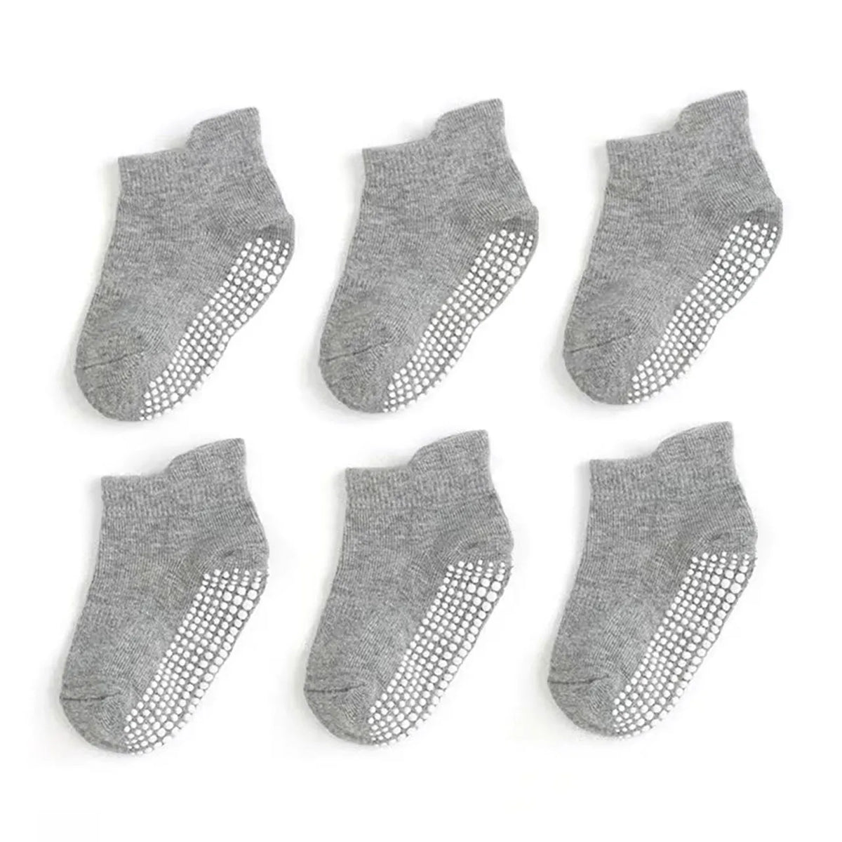 Baby Cotton Anti-Slip Socks (6-Pack) for Toddlers