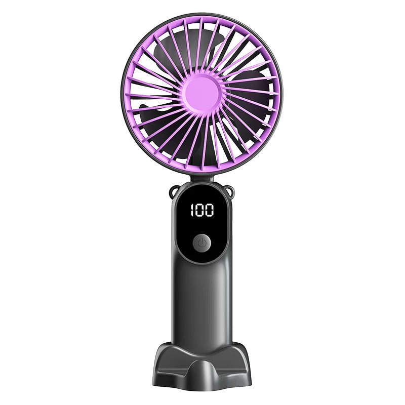 3-in-1 Tragbarer USB-Wiederaufladbarer Ventilator mit Digitalanzeige