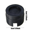 Black rubber pad for a universal car jack with a slotted frame rail adapter