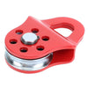 Red 3-ton heavy duty snatch block for off-road winching with a silver sliding mechanism.
