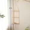 Triangle Wood Floating Wall Shelf with Macrame Rope
