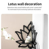 Handcrafted Lotus Wooden Wall Shelf with Cutout Design