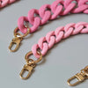Matte Candy Pink Resin Handbag Chain – Detachable Shoulder Strap