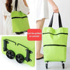 Folding Shopping Cart with Wheels - Oxford Fabric Trolley Bag