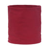 A solid maroon neck warmer or scarf made of a cozy cotton blend fabric.