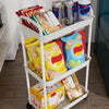 3-Tier Plastic Utility Cart with Lockable Wheels