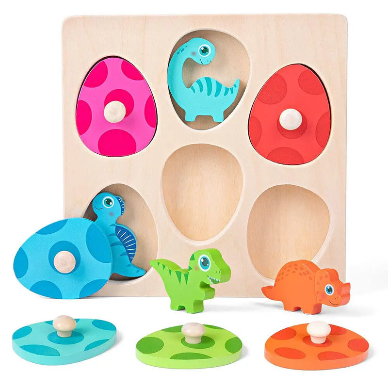 Dinosaur Egg Peg Puzzle - Montessori Learning Toy