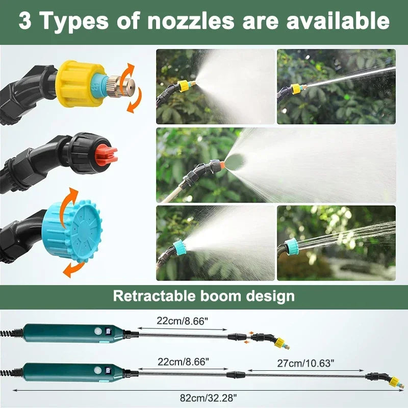 Rechargeable Electric Garden Sprayer with Telescopic Wand
