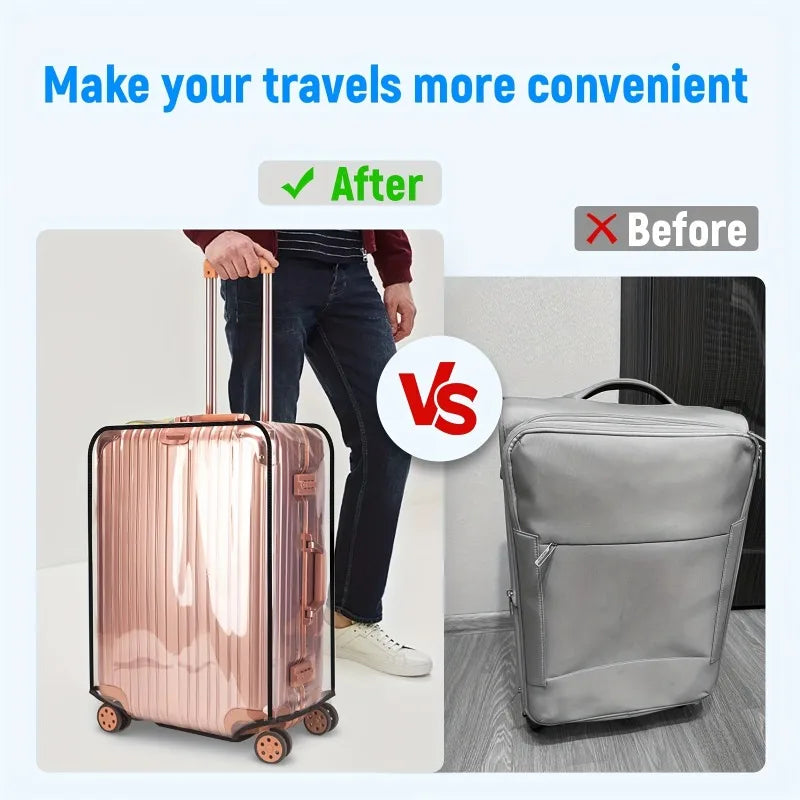 Transparent PVC Luggage Cover Set – Dustproof & Scratch-Resistant for 20–28 inch Suitcases