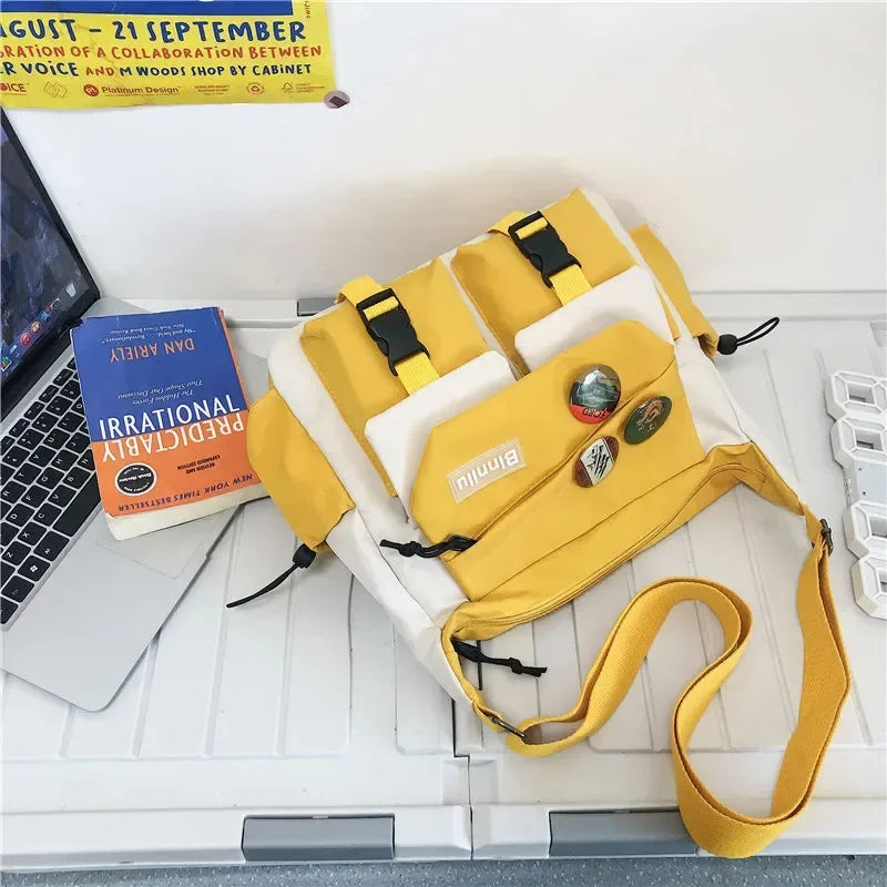 Harajuku Nylon Crossbody Bag with Adjustable Strap