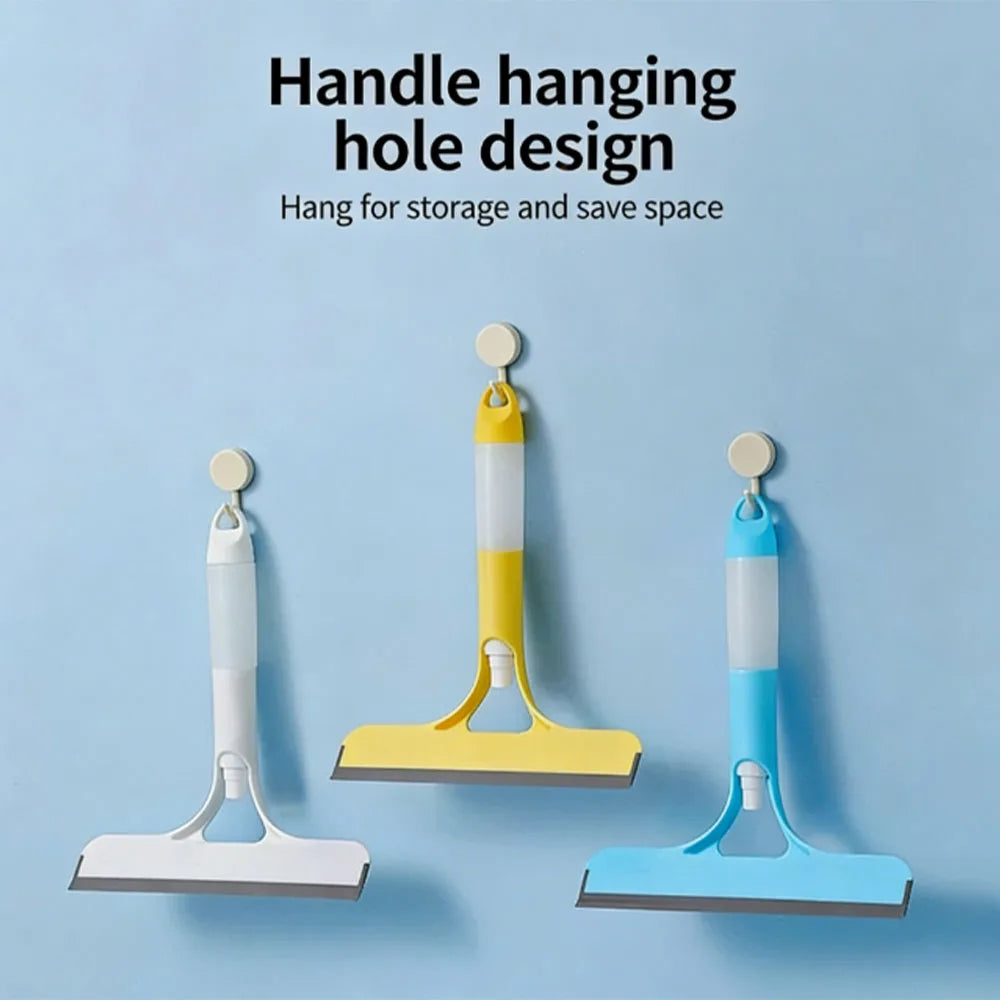 Three handle hanging hole design window cleaning squeegee with spray bottle and microfiber cloth