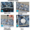 No-Sew Replacement Jeans Buttons - 17mm Metal Snap Buttons