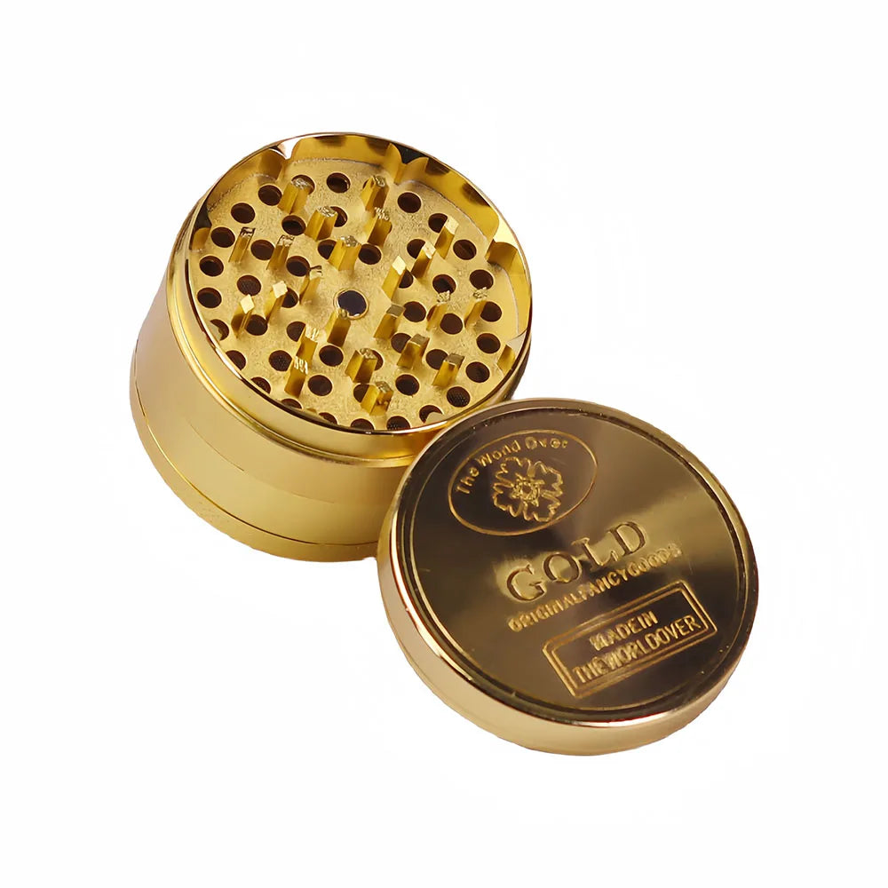 Gold Coin Pattern Metal Herb Grinder