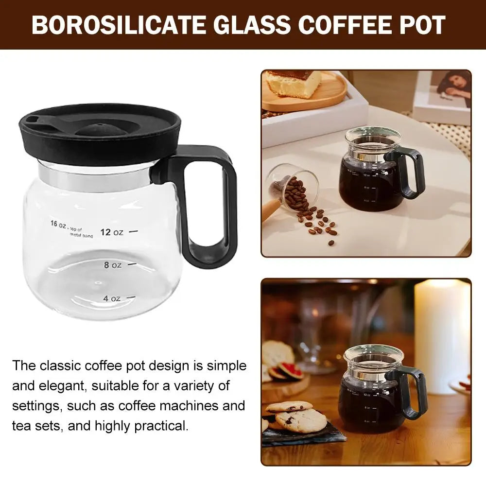 16oz Borosilicate Glass Coffee Mug with Lid