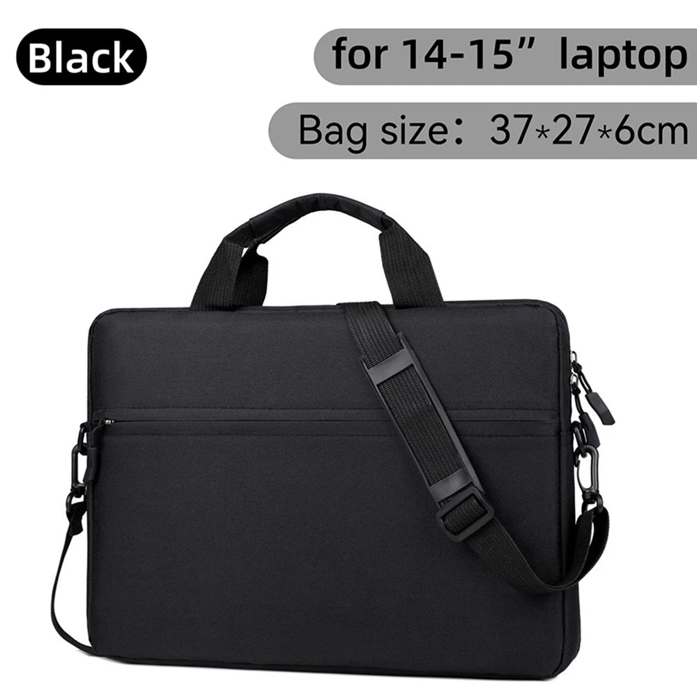 Black waterproof nylon laptop sleeve bag for 14-15 inch notebooks
