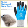 Winter Waterproof Thermal Work Gloves with Anti-Slip Latex Grip
