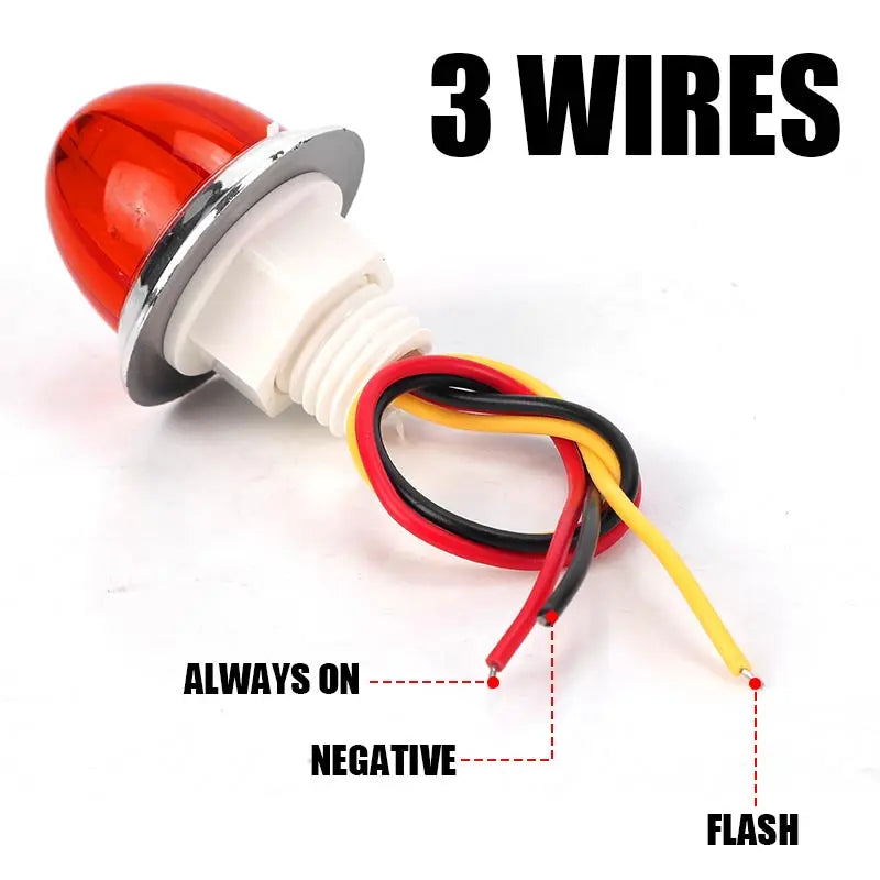 Compact LED Watermelon Side Marker Light with Flashing Turn Signal