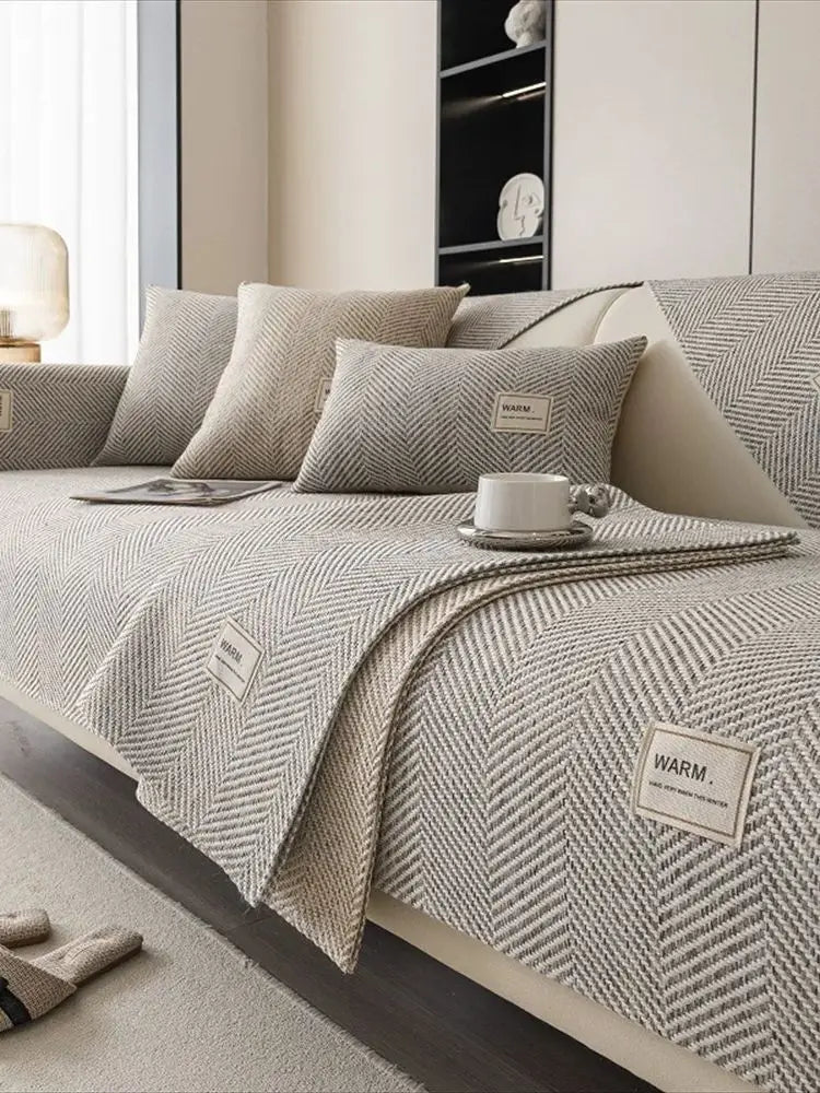 All-Season Waterproof Sofa Cover with Anti-Slip Backing